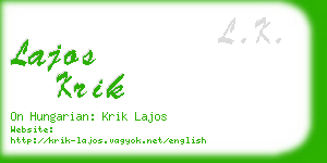 lajos krik business card